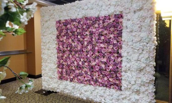 Purple Blush Pink Mixed Flower Wall