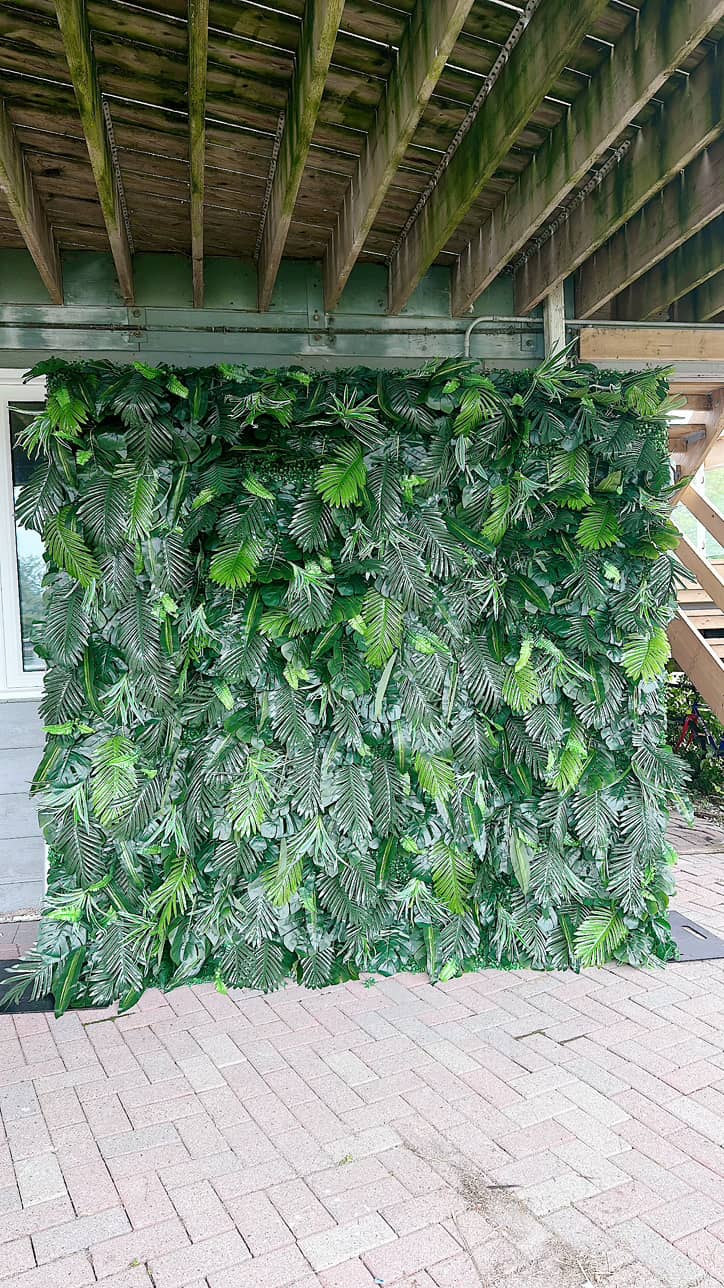 Green Rainforest Flower Wall Backdrop