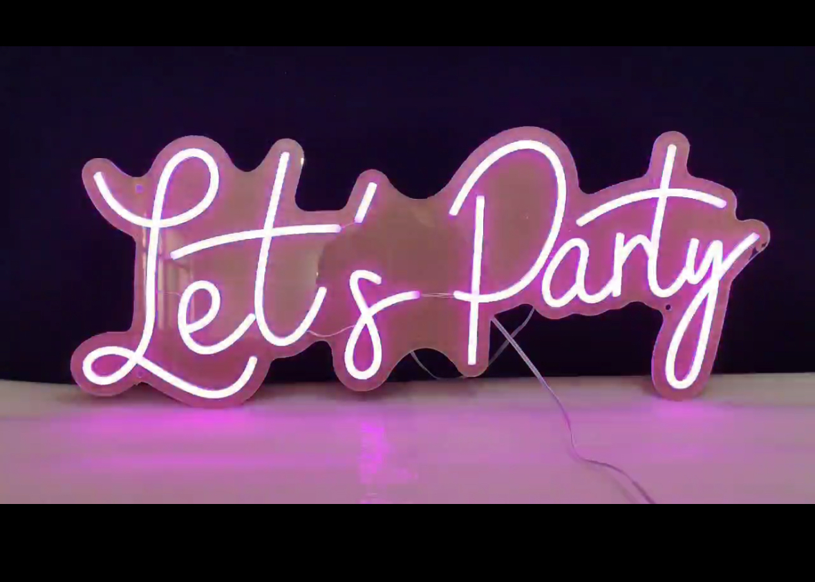 Lets Party neon sign rental